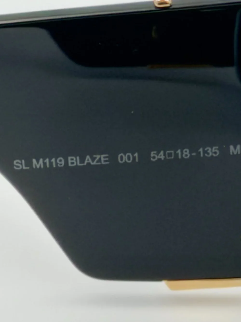 Saint Laurent SL M119 BLAZE 001 Black Gold Sunglasses 54mm YSL w/ Case